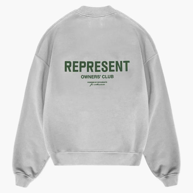 Represent Owner's Club Sweater Ash Grey/racing Green