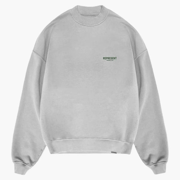Represent Owner's Club Sweater Ash Grey/racing Green