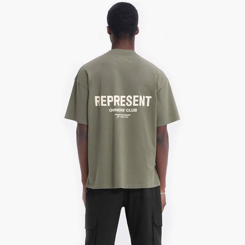Represent Owners Club T-Shirt Olive Modell Rückseite