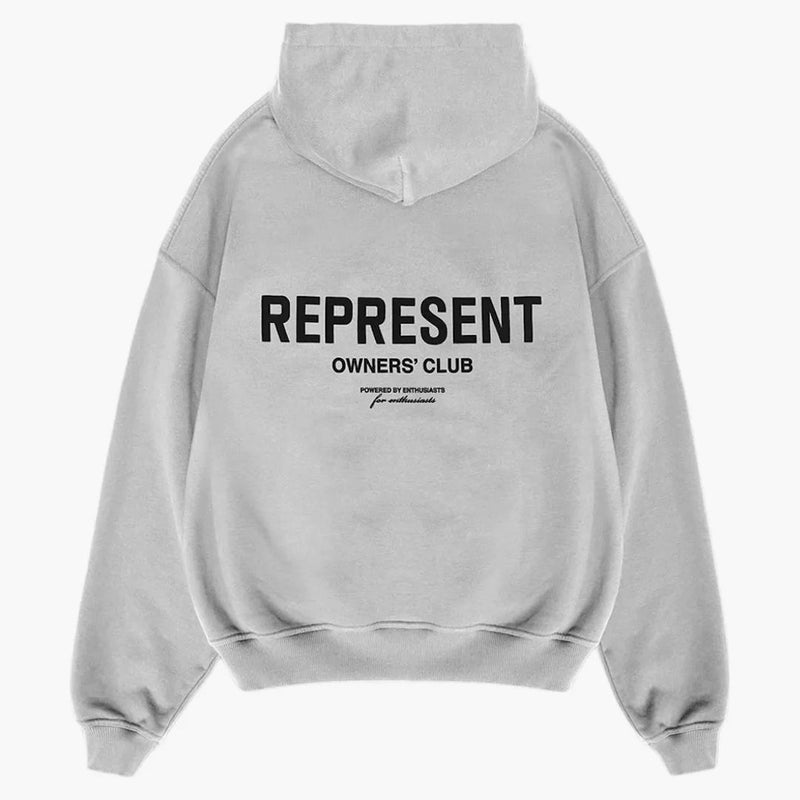 Represent Owners Club Zip Hoodie Ash Grey