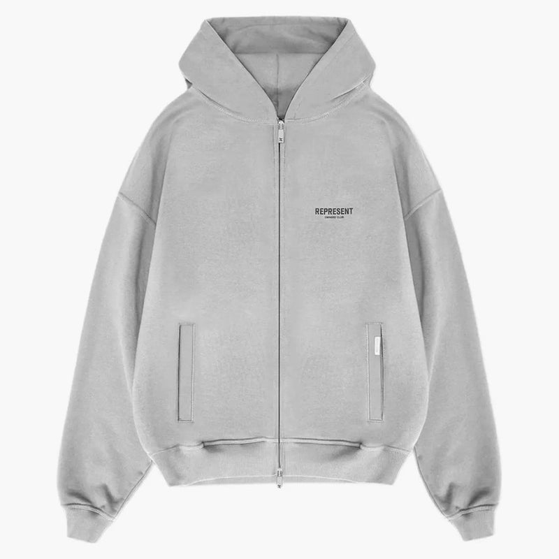 Represent Owners Club Zip Hoodie Ash Grey