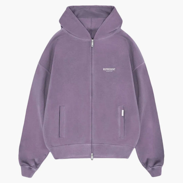 Represent Owners Club Zip Hoodie Vintage Violet