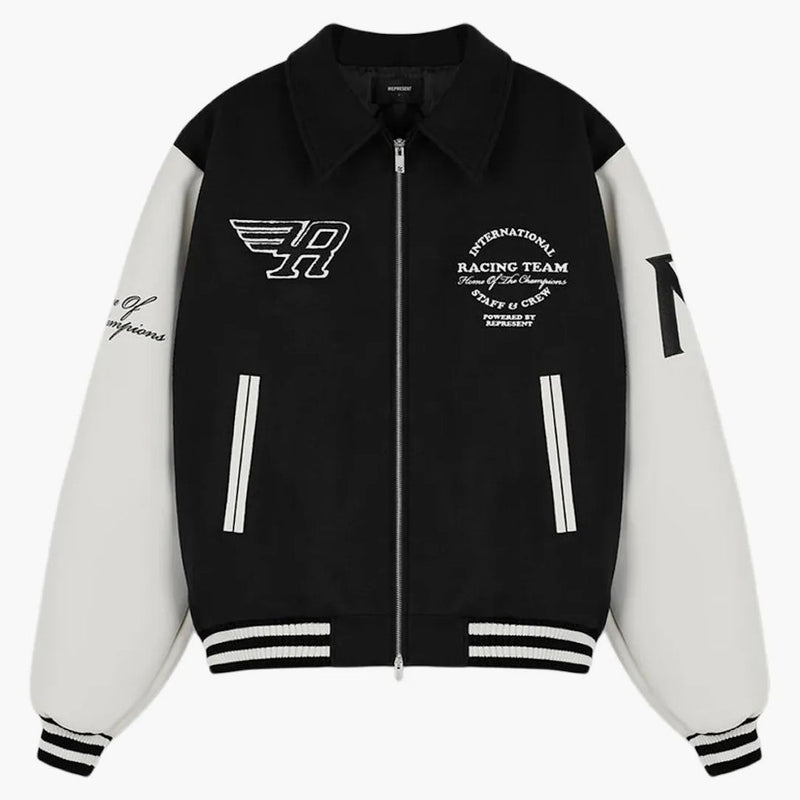 Represent Racing Team Varsity Jacket Black/White