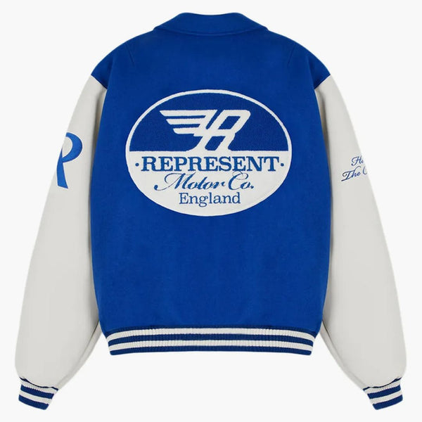 Reprezentovat závodní týmový varsity bunda kobalt