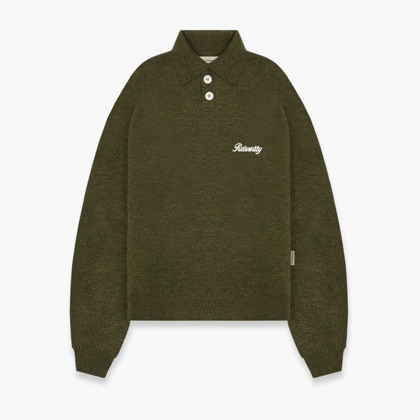 Reternity Mohair Polo Sweater Green