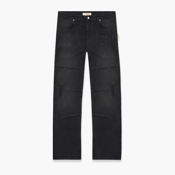 Reternity Straight Distressed Denim Washed Black