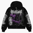 Venganza abandonada zip negro/púrpura