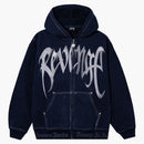 Puntada de venganza Puntada Bordada Bordada sudadera azul marino/plata