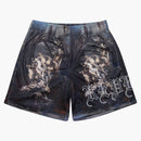 Venganza cielo e infierno pantalones cortos bordados negros