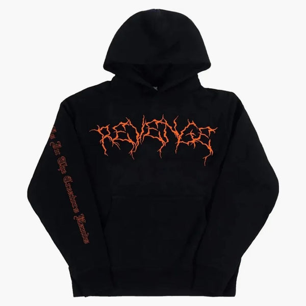 Pomsta Orange Lightning Hoodie Black