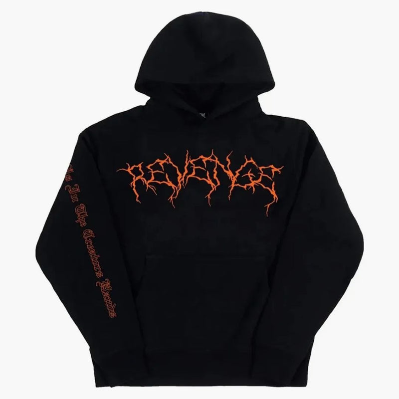 Pomsta Orange Lightning Hoodie Black