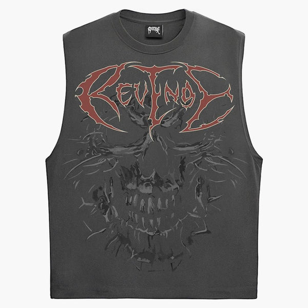 Flame Flame Revenge Cut Off Tank Vintage Black