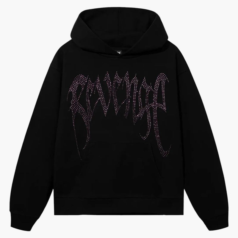 Pomsta xxxtentAcion Heartbreak Bejeweled Hoodie Black/Purple