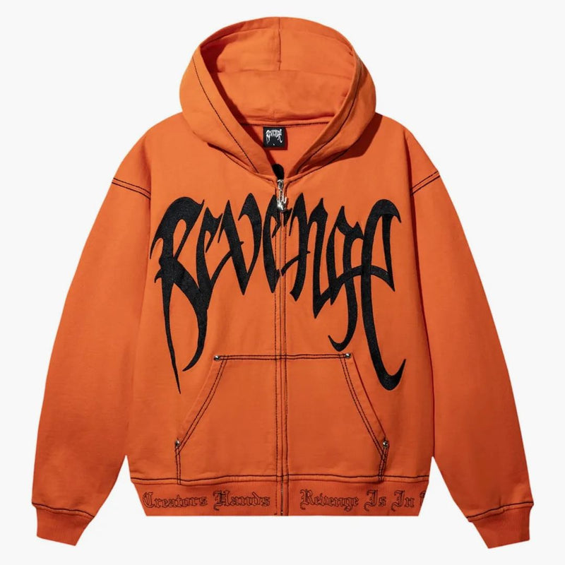 Pomsta xxxtentAcion Kill Contrast Zip Hoodie Orange/Black