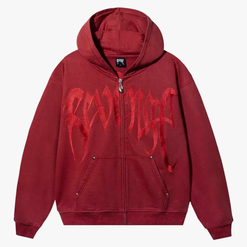 Revenge Xxxtentacion Kill Contrast Zip Hoodie Red/red