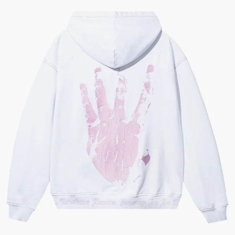 Pomsta xxxtentAcion Kill Contrast Zip Hoodie White/Pink