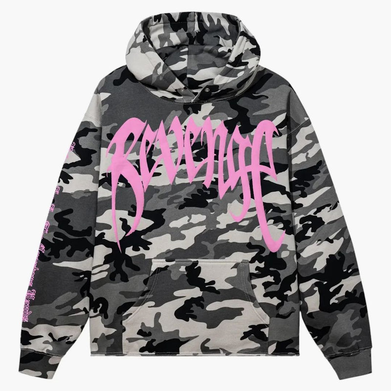 Hämnd XXXTentacion Kill Croped Hoodie Snow Camo/Pink