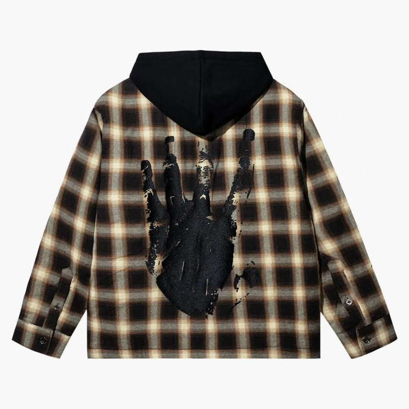 Revenge Xxxtentacion Kill Hooded Flannel Brown/black