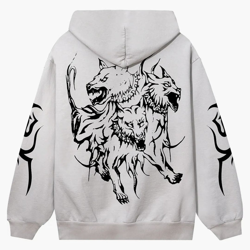 Pomsta x městská márnice Lightning Logo Cerberus Hoodie Cement
