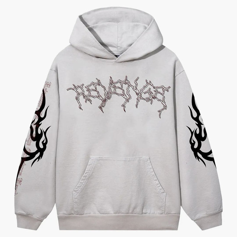 Pomsta x městská márnice Lightning Logo Cerberus Hoodie Cement