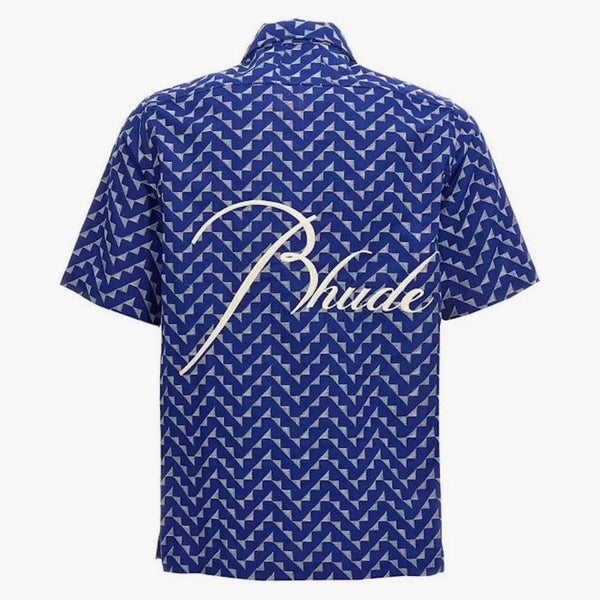 Rhude Beach Front Button Down Shirt Navy