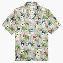 Rhude Cigarette Print Button Up Shirt Taupe/multicolor
