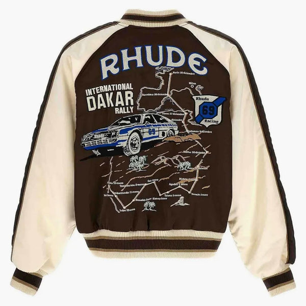 Rhude Crepe Satin souvenier jacka brun/grädde