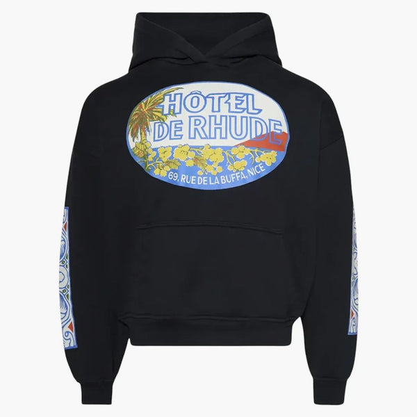 Rhude Hotel Hoodie Vintage Black