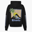 Rhude Moonlight Tropics Print Oversized Vintage Hoodie Black