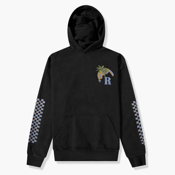 Rhude Moonlight Tropics tryck överdimensionerad vintage hoodie svart