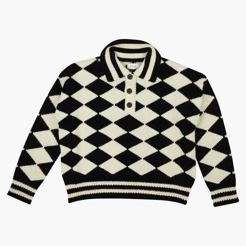 Rhude X McLaren Flag Polo tröja vit/svart