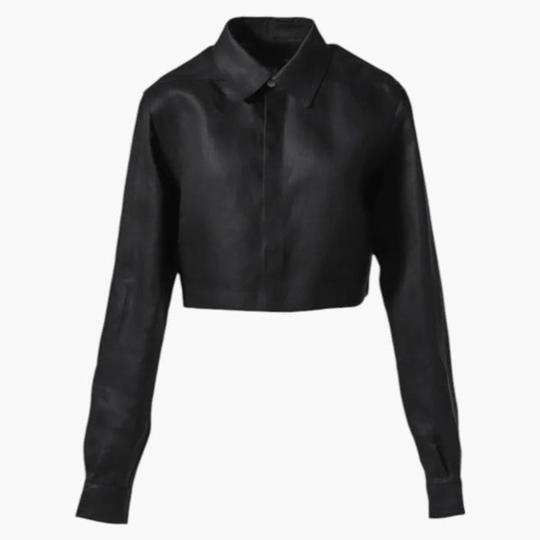 Rick Owens Camicia przycięta zewnętrzna szarta