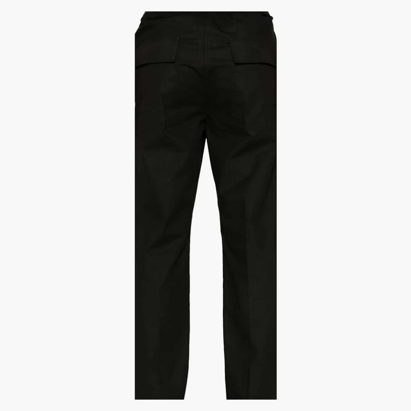 Rick Owens Cotton Drawstring Slim Long Pants Negro