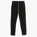Rick Owens Cotton Drawstring Slim Long Pants Black