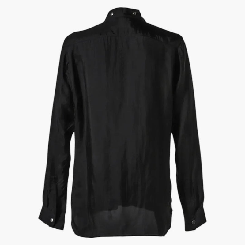 Rick Owens Cupro Larry Fogpocket Shirt Negro