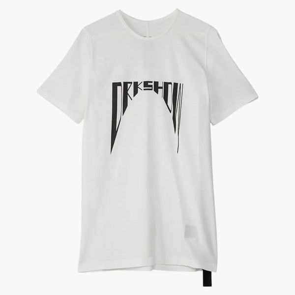 Rick Owens Drkshdw LOGO CURVO Camiseta impresa Leche/Negro