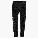 Rick Owens Drkshdw Slashed Tyrone Cut Black Foil Coated Jeans Black