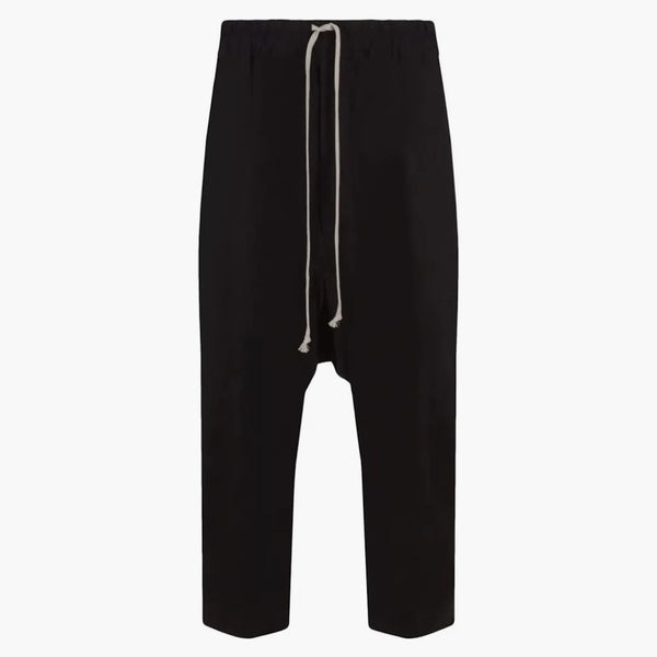 Rick Owens Drawstring Cropped Pantaloni Black
