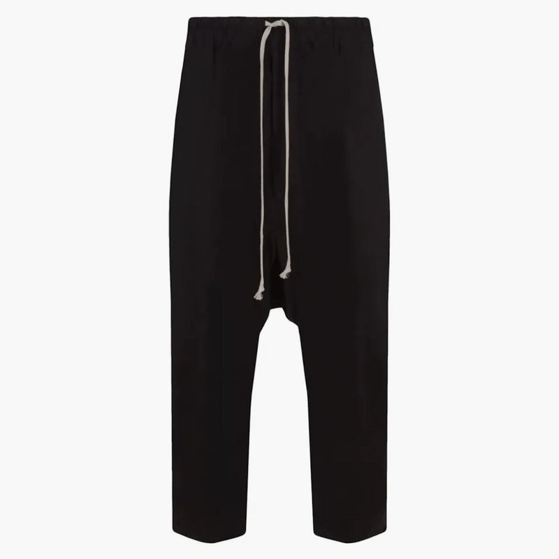 Rick Owens Drawstring Cropped Pantaloni Black