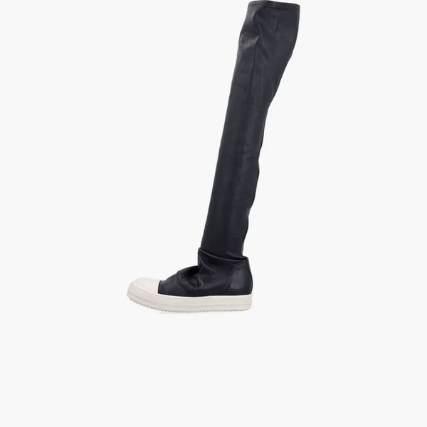 Rick Owens Hollywood Drkshdw Knee High Calcetín de leche negra (femenina)