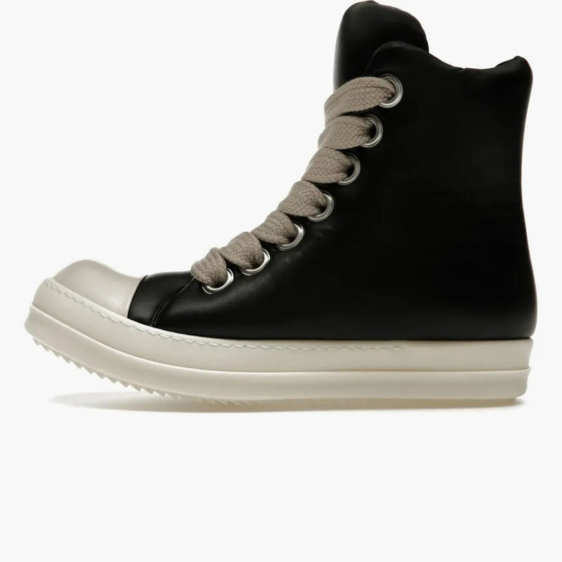 Rick Owens jumbo koronkowe wyściełane podstępne czarne mleko