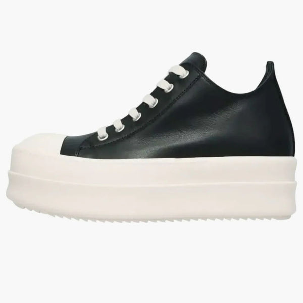 Mega zderzak Rick Owens Low Skórzane czarne mleko (damskie)
