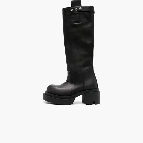 Rick Owens Porterville Knee Pull On Bogun Boot Black (Women's)