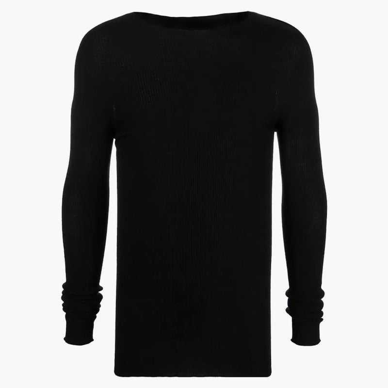 Rick Owens Ribbed Round Neck Sweater Black
