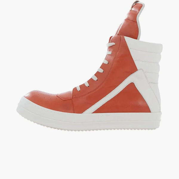 Rick Owens Strobe Geobasket High Leche naranja blanca
