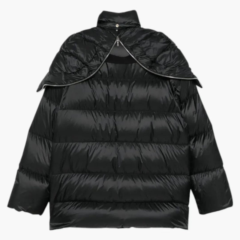 Rick Owens x Moncler tkany z kapturem cyklopowy płaszcz czarny