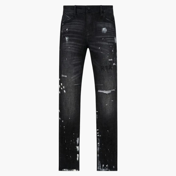 Rta Clayton Distressed Charcoal Paint Jean Black