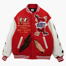 Saint Mxxxxxx X Denim Tears Stadium Jacket Red