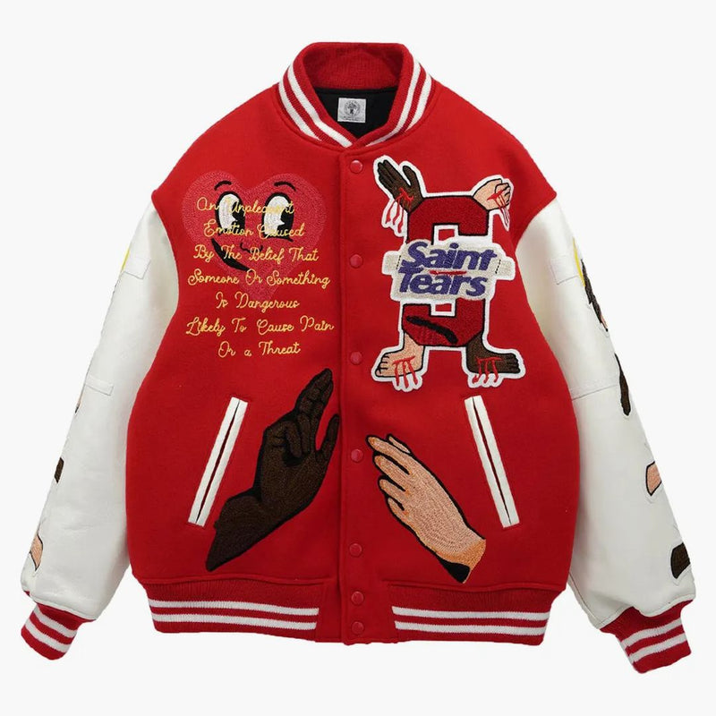 Saint MXXXXXX X Denim Tears Stadium Jacket Red