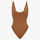 Skims Swim Scoop Neck One Piece Almond